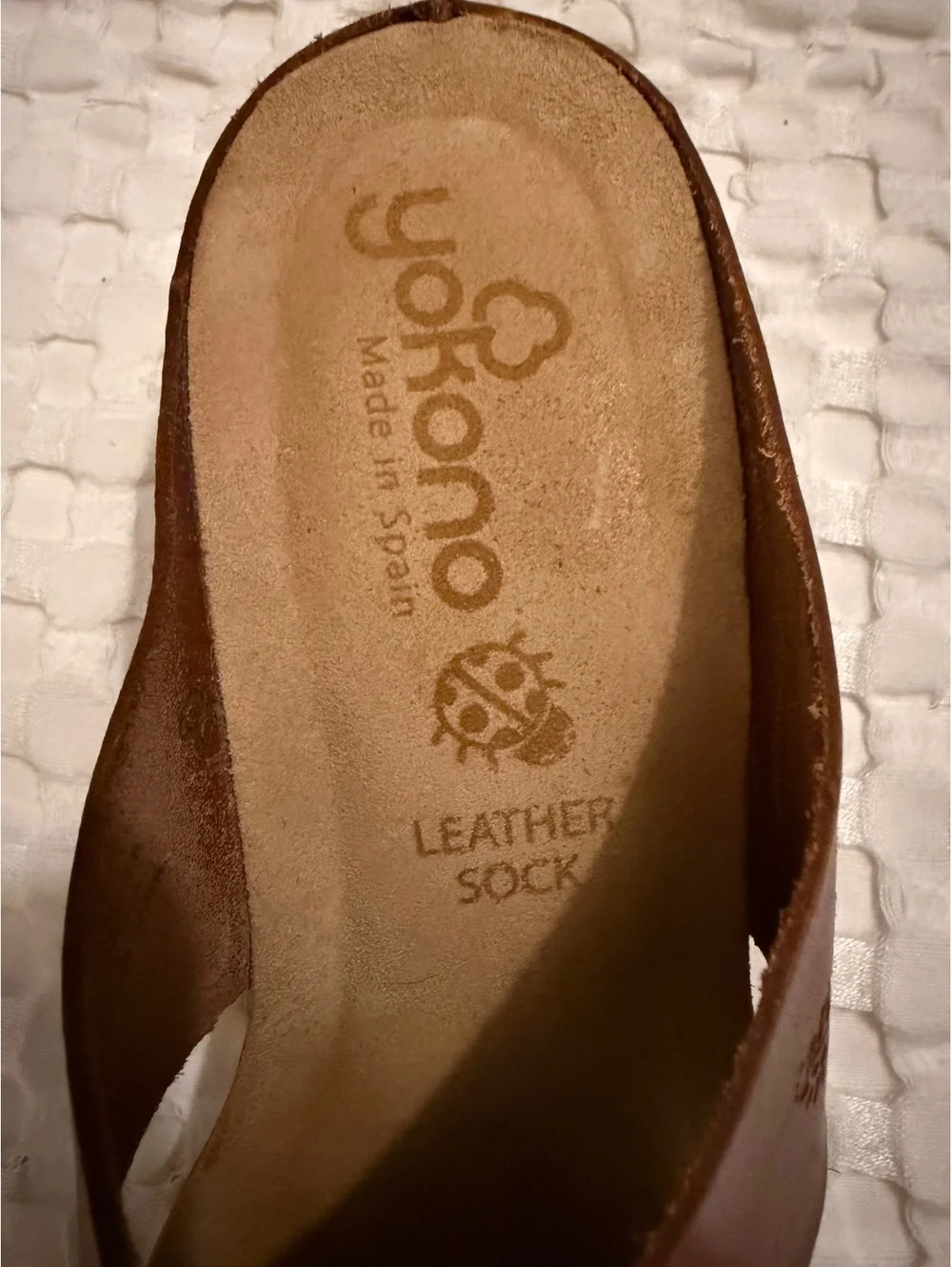 Yokono Brown Leather Wedge Sandals Made in Spain